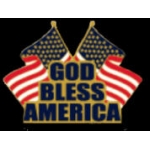 USA DUEL FLAGS GOD BLESS AMERICA PIN